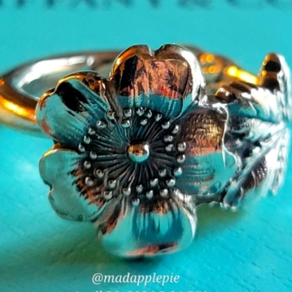 1885 Tiffany & Co. Wild Rose Spoon Ring Floral Motif Collection Size 6 #60